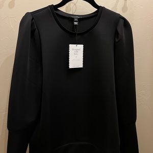 NWT! Stella&Dot black puff sleeve neoprene top
